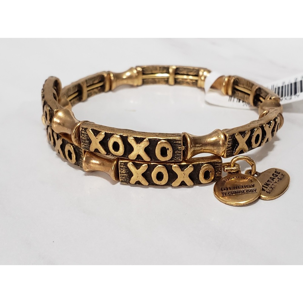 NEW ALEX and ANI - XO Gold-Tone Wrap Bracelet hugs rose gold love valentines